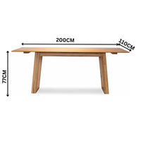 Japandi 200cm Dining Table Natural Oak