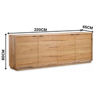 Japandi 220cm Buffet Table Natural Oak