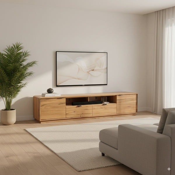 Japandi 220cm ETU Entertainment TV Unit Natural Oak