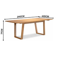Japandi 240cm Dining Table Natural Oak