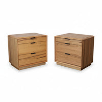 Japandi 2pc Set Bedside Table Natural Oak