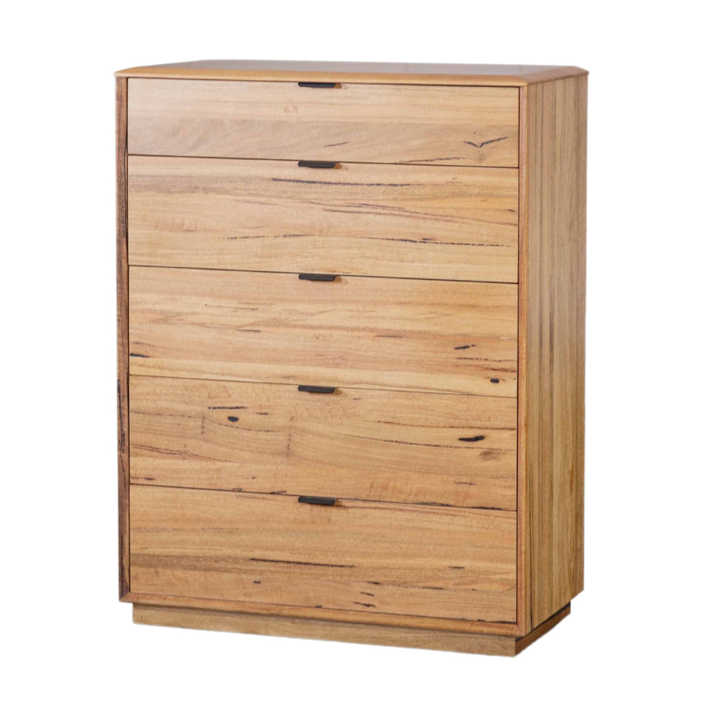 Japandi 3pc Set Bedside Table Tallboy Natural Oak