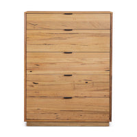 Japandi 3pc Set Bedside Table Tallboy Natural Oak