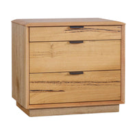 Japandi 3pc Set Bedside Table Tallboy Natural Oak