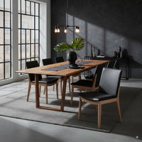 Japandi 7pc Set Dining Table Chair Black
