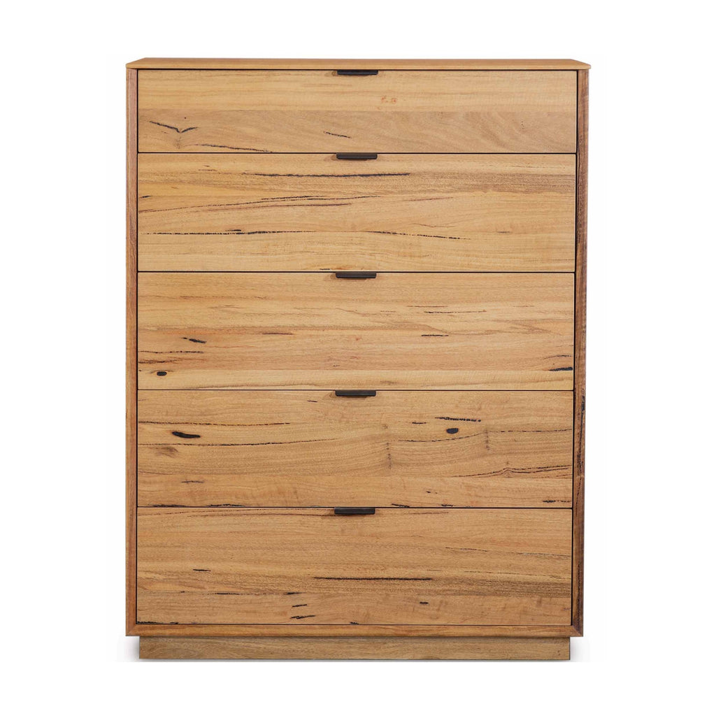 Japandi Queen Bed Frame Set Bedside Table Tallboy Natural Oak