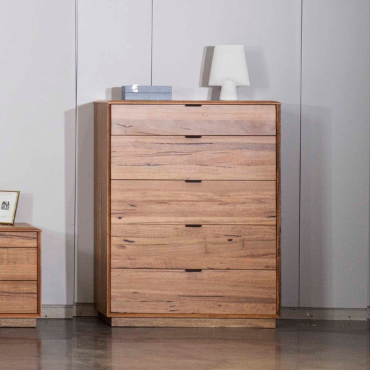 Japandi Tallboy Chest of Drawers Natural Oak
