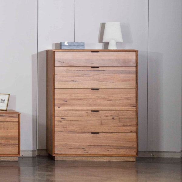 Japandi Tallboy Chest of Drawers Natural Oak