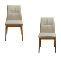 Japon 2pc Set Dining Chair Leather Seat Mocha Grey