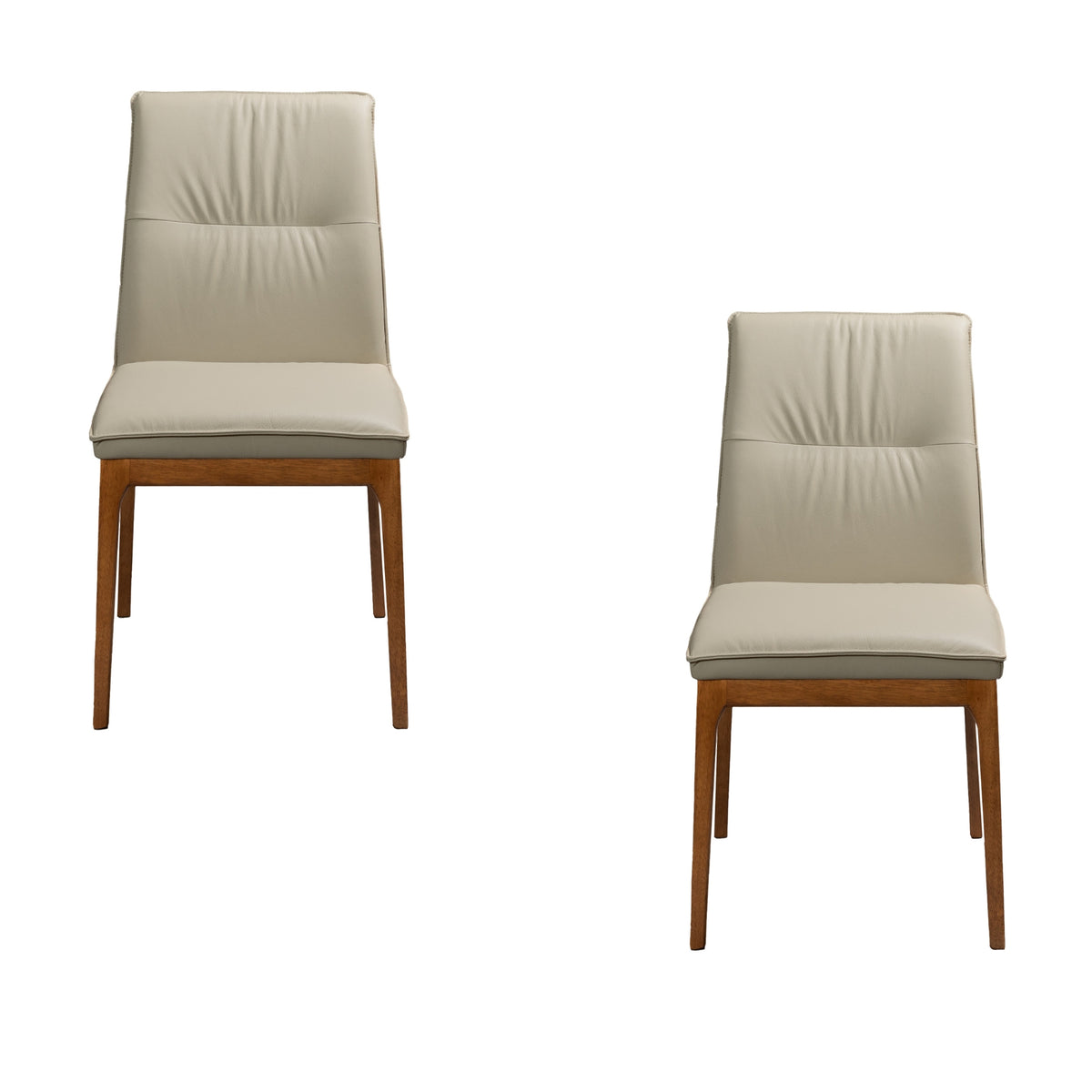 Japon 2pc Set Dining Chair Leather Seat Mocha Grey