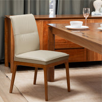 Japon 2pc Set Dining Chair Leather Seat Mocha Grey