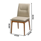 Japon 2pc Set Dining Chair Leather Seat Mocha Grey