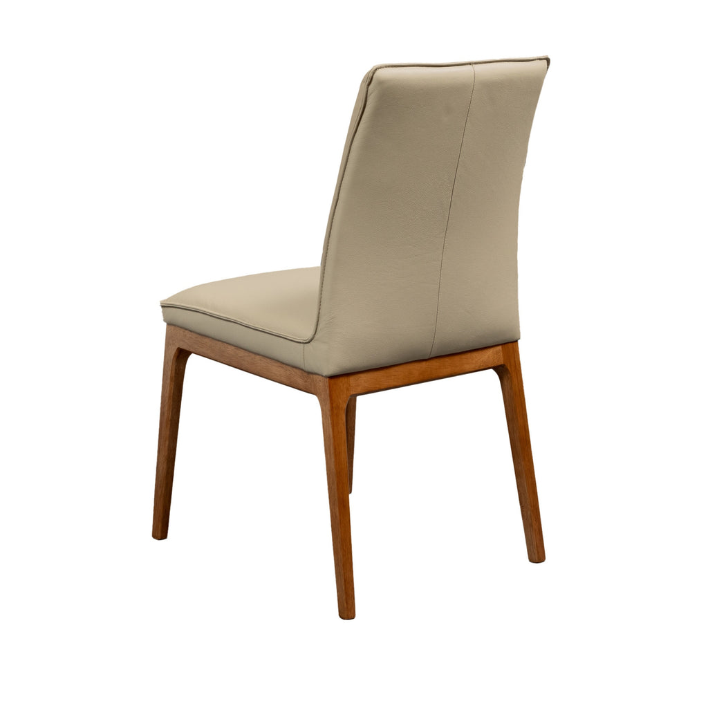 Japon 2pc Set Dining Chair Leather Seat Mocha Grey