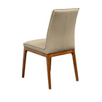 Japon 2pc Set Dining Chair Leather Seat Mocha Grey