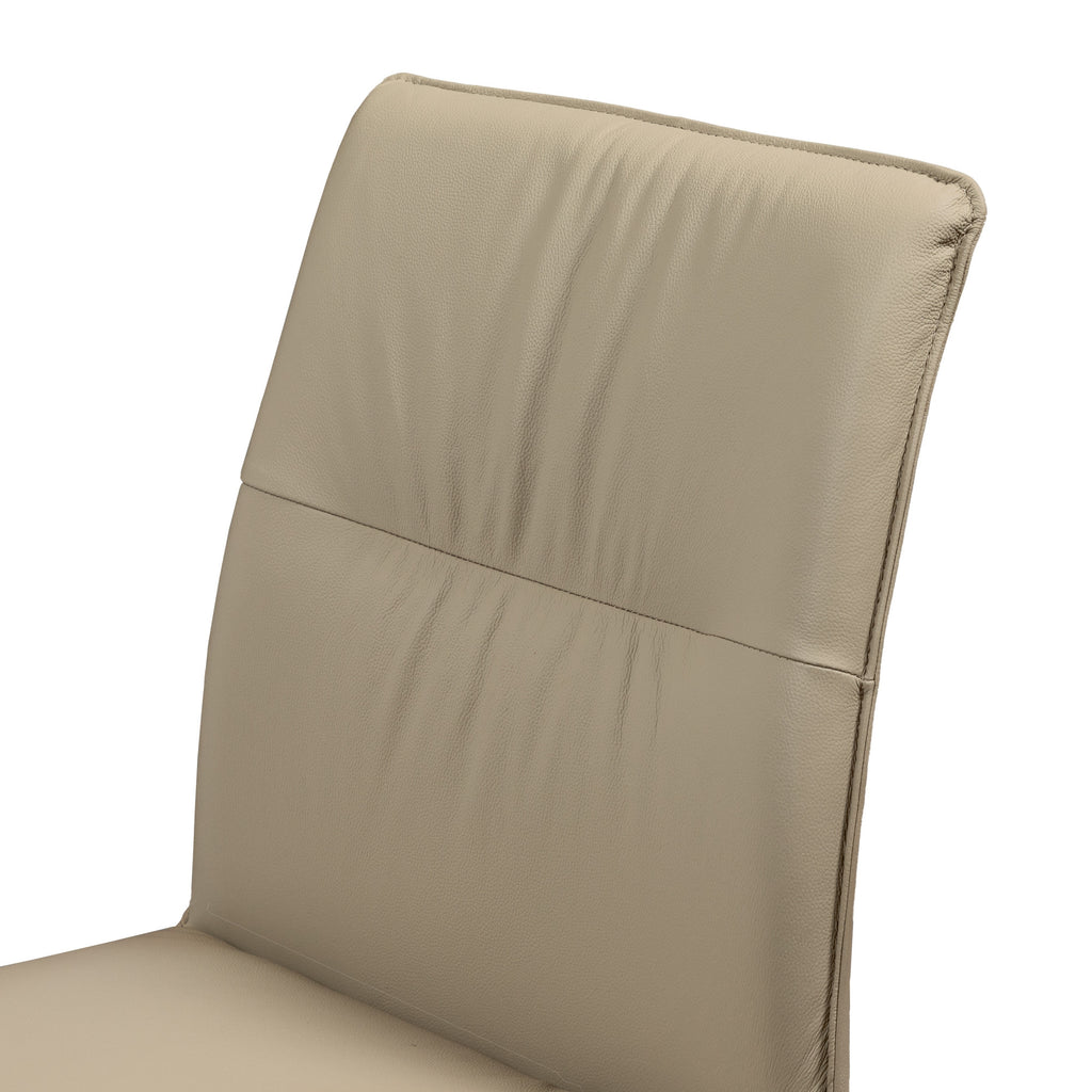 Japon 2pc Set Dining Chair Leather Seat Mocha Grey