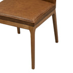 Japon 2pc Set Dining Chair Leather Seat Toffee Brown