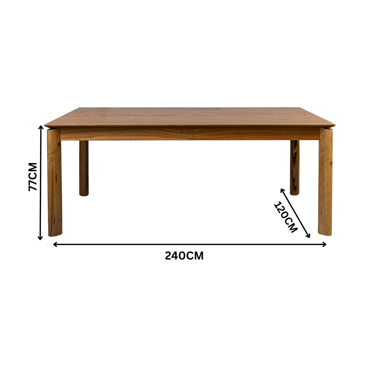 Japon 9pc Dining Set 240cm Table 8 Leather Seat Grey Chair Natural