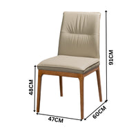 Japon 9pc Dining Set 240cm Table 8 Leather Seat Grey Chair Natural