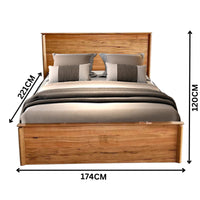 Japon Queen Bed Frame Gas Lift Storage Natural