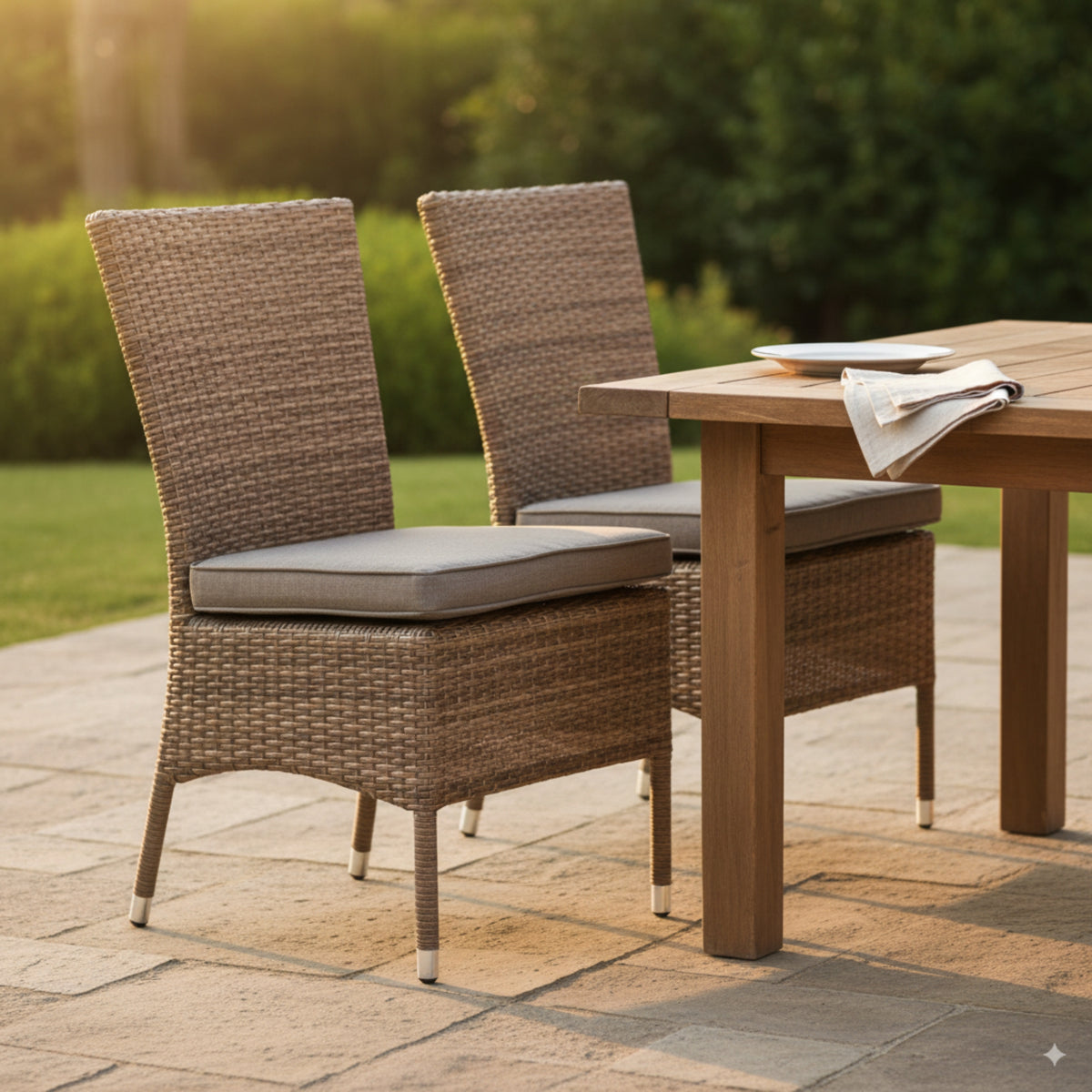 Java 2pc Set Outdoor Rattan Wicker Dining Chair