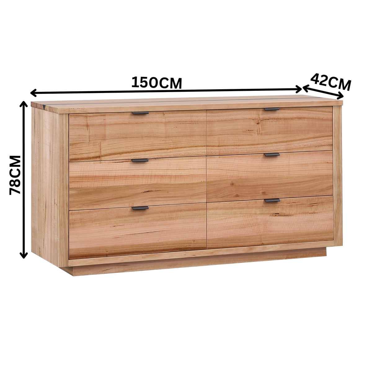Javes Dresser 6 Drawer Cabinet Storage Natural