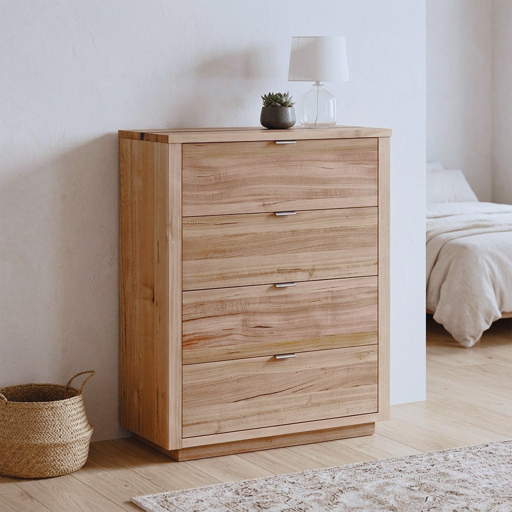 Javes Tallboy 4 Drawer Cabinet Storage Natural