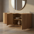 Jaya 215cm 4 Door Buffet Table Storage Unit Natural