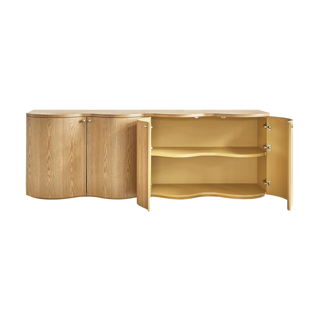 Jaya 215cm 4 Door Buffet Table Storage Unit Natural