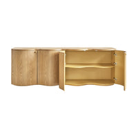 Jaya 215cm 4 Door Buffet Table Storage Unit Natural