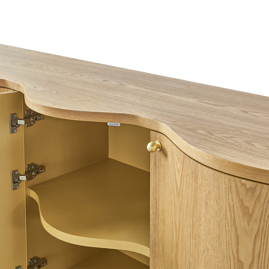 Jaya 215cm 4 Door Buffet Table Storage Unit Natural