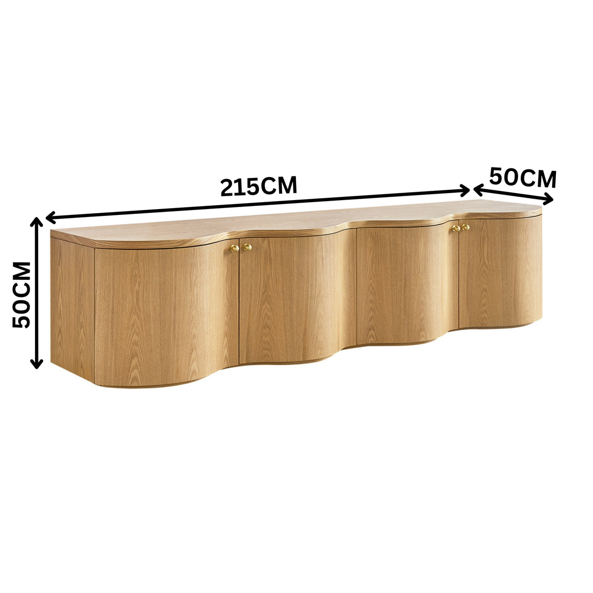 Jaya 215cm 4 Door ETU Enterntainment TV Unit Natural