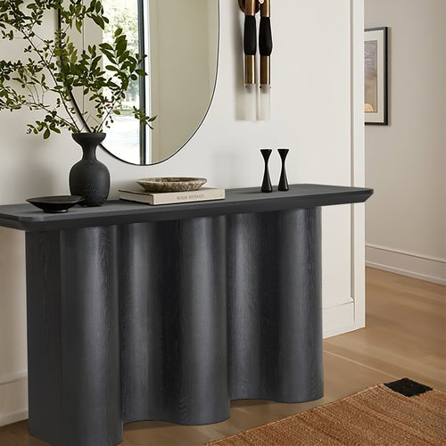 Jaya Wave 150cm Console Hallway Entrance Table Black