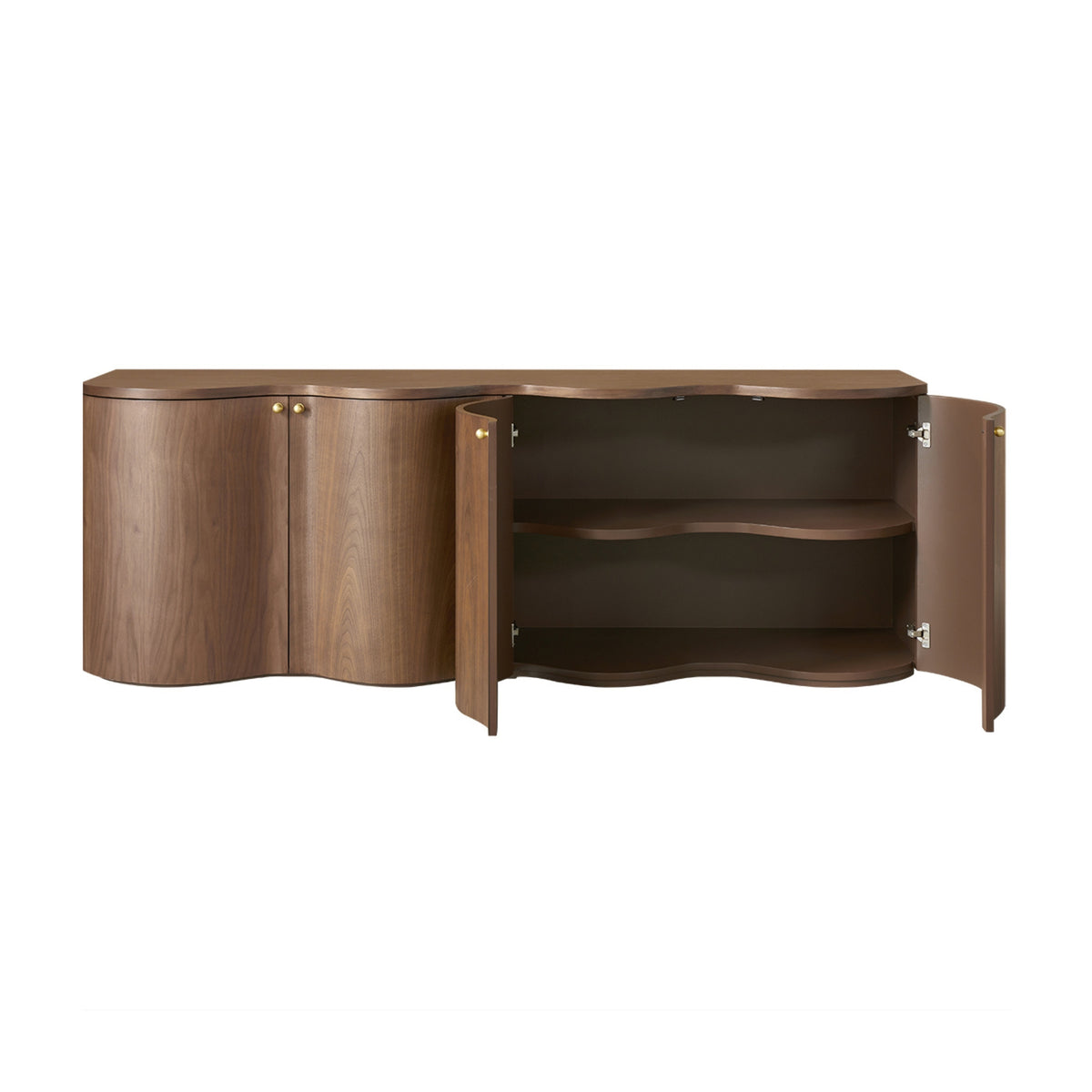 Jaya Wave 215cm 4 Door Buffet Table Storage Unit Walnut