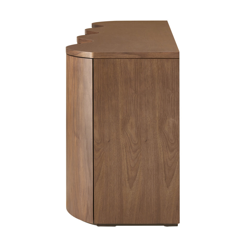 Jaya Wave 215cm 4 Door Buffet Table Storage Unit Walnut