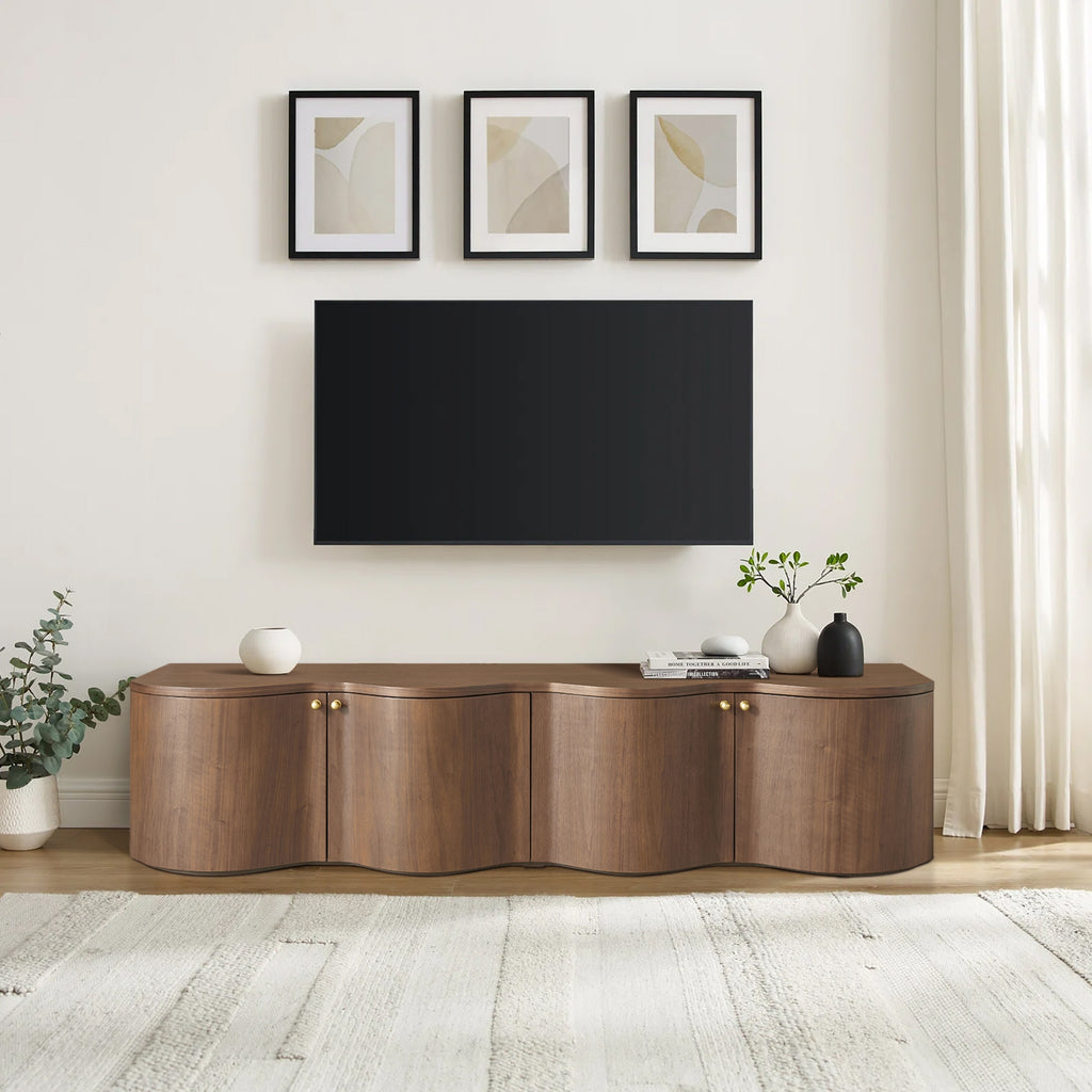 Jaya Wave 215cm 4 Door ETU Enterntainment TV Unit Walnut