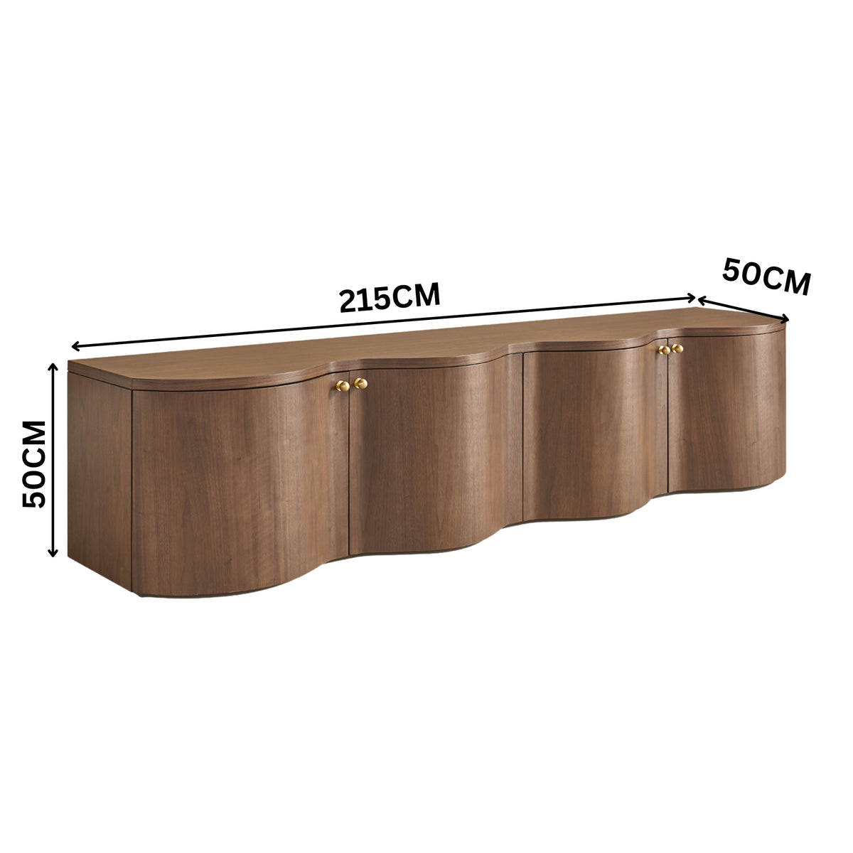 Jaya Wave 215cm 4 Door ETU Enterntainment TV Unit Walnut