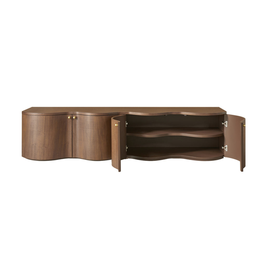 Jaya Wave 215cm 4 Door ETU Enterntainment TV Unit Walnut