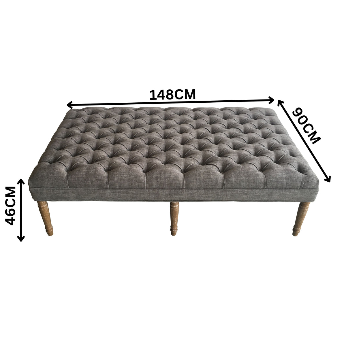 Jayne Ottoman Dark Grey