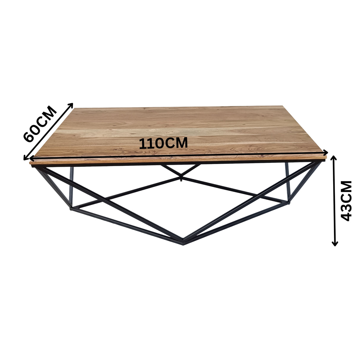 Jensen 110cm Acacia Wood Coffee Table Natural Oak