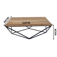 Jensen 110cm Acacia Wood Coffee Table Natural Oak