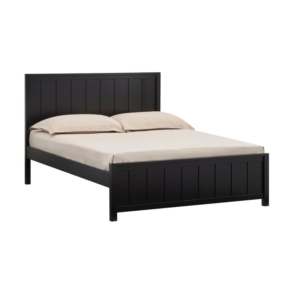 Jessica 4pc Double Bedroom Set Bed Frame Bedside Tallboy Black