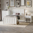 Jessica 4pc King Single Bedroom Set Bed Frame Bedside Tallboy White