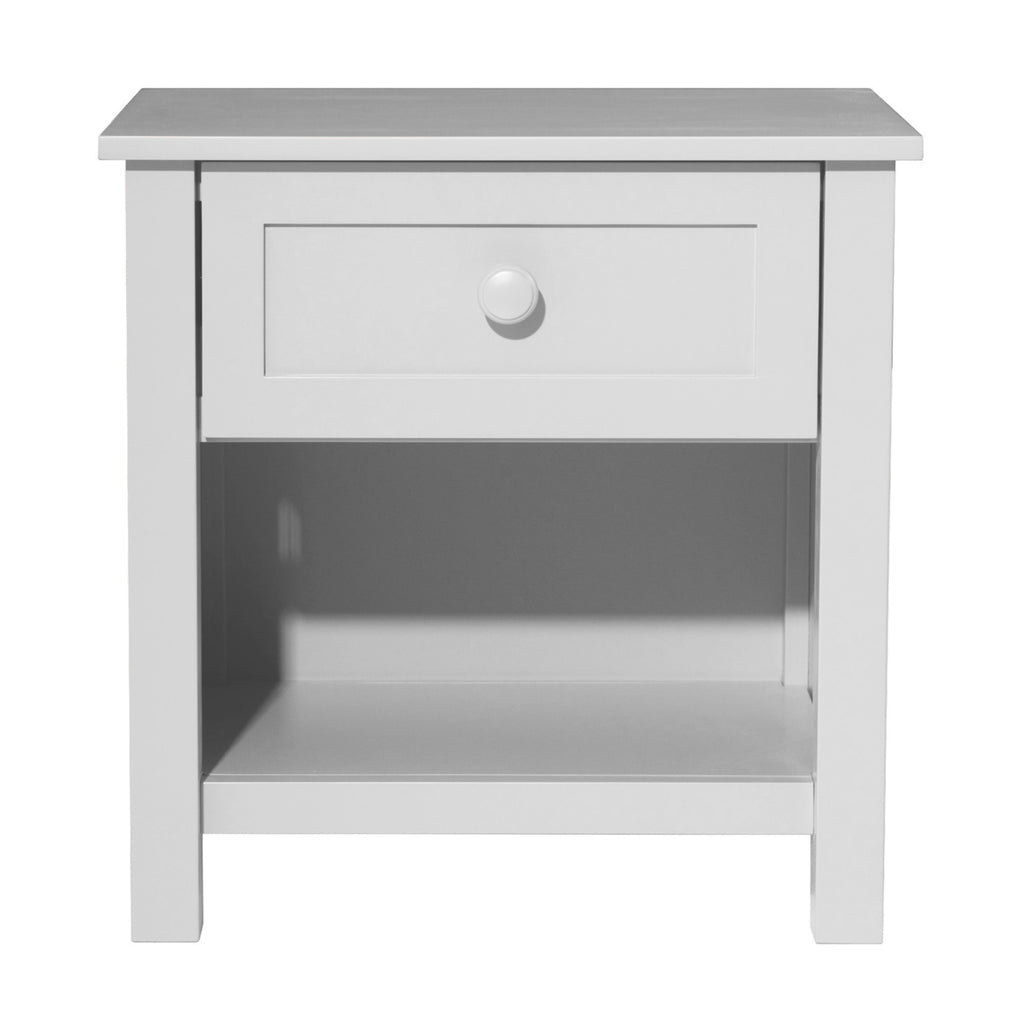 Jessica 4pc King Single Bedroom Set Bed Frame Bedside Tallboy White