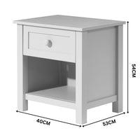 Jessica Bedside Table White