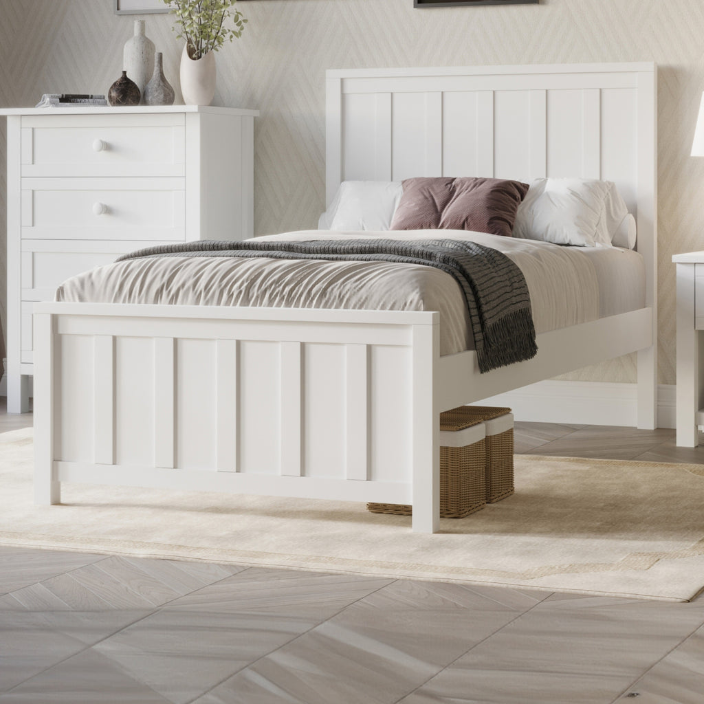 Jessica King Single Size Bed Frame White