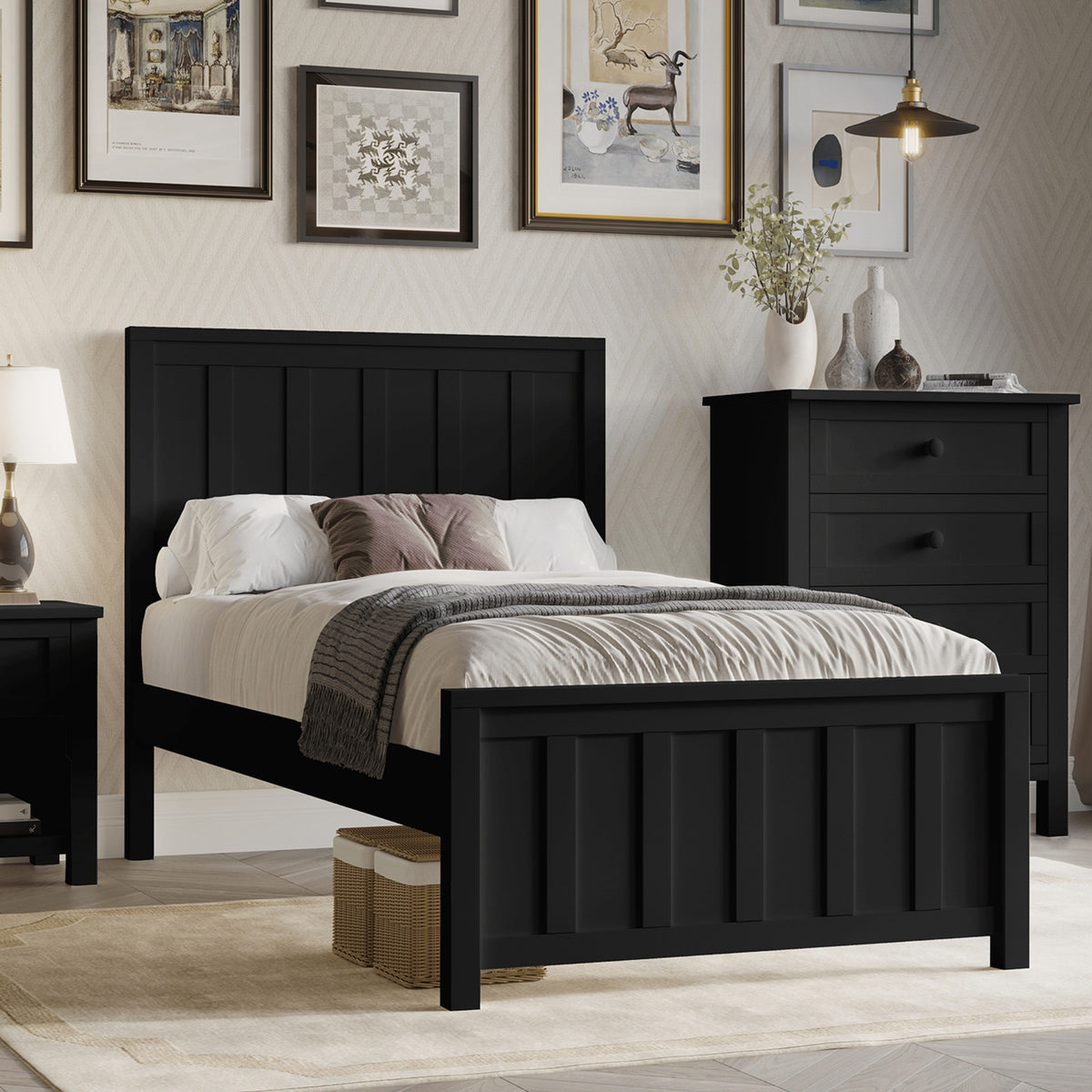Jessica Single Size Bed Frame Black