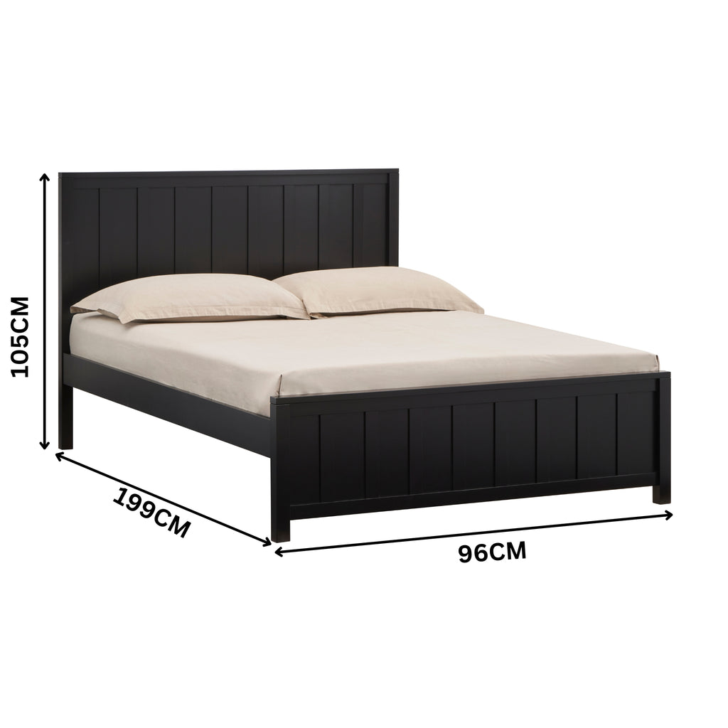 Jessica Single Size Bed Frame Black
