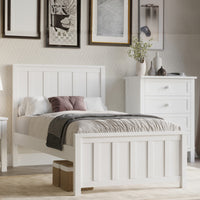 Jessica Single Size Bed Frame White