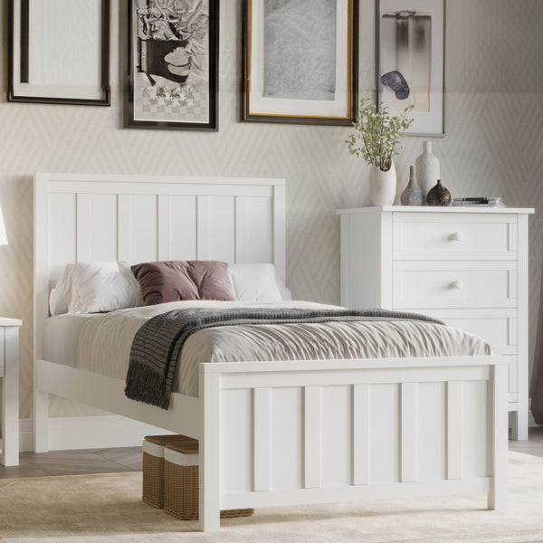 Jessica Single Size Bed Frame White