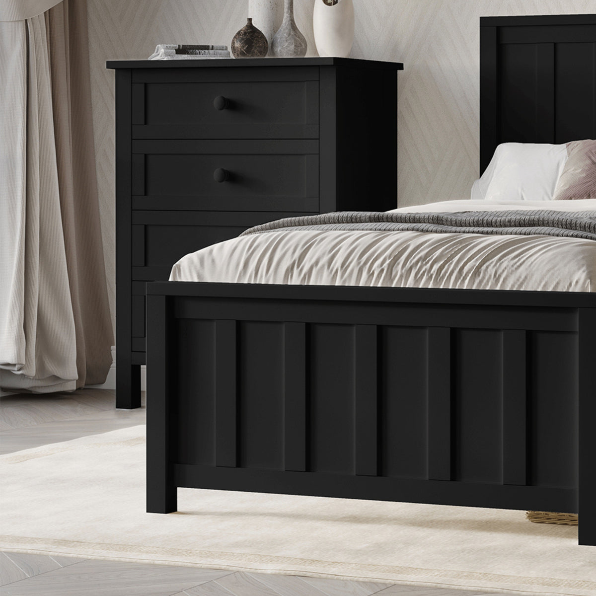 Jessica Tallboy Chest of Drawers Black